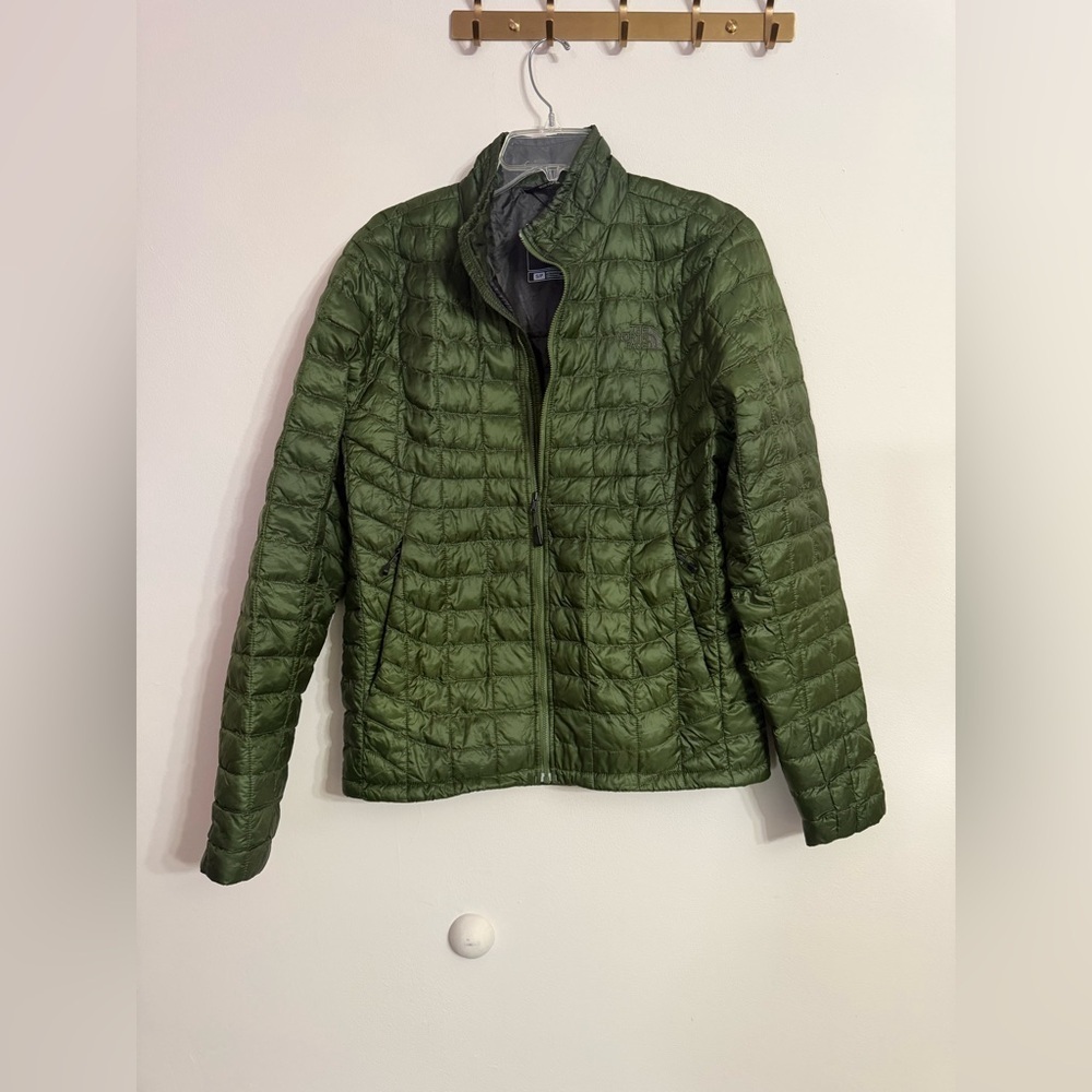 The North Face Green TNF Eco Zip Up Thermoball Down Puffer Jacket Mens Size S